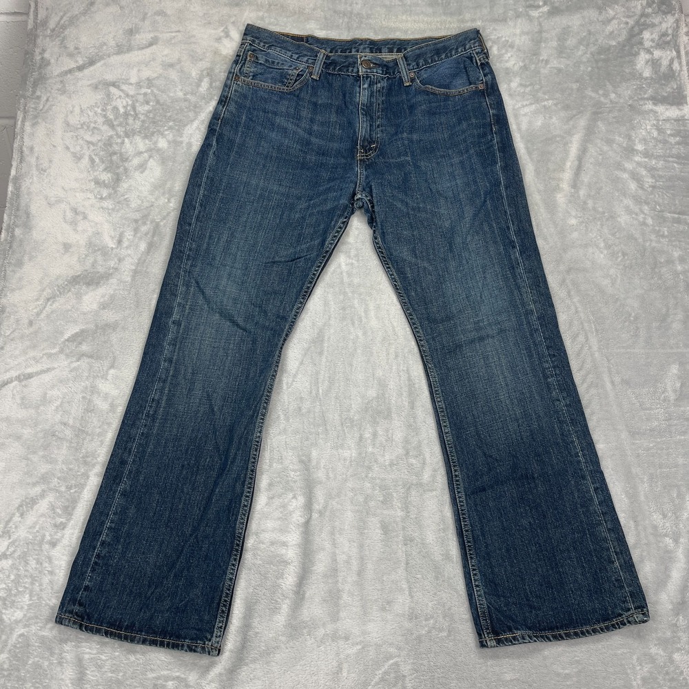 Levi's Jeans Men 36x30 Blue Denim Dark Wash 5-Pocket Design 527 Slim Bootcut Leg